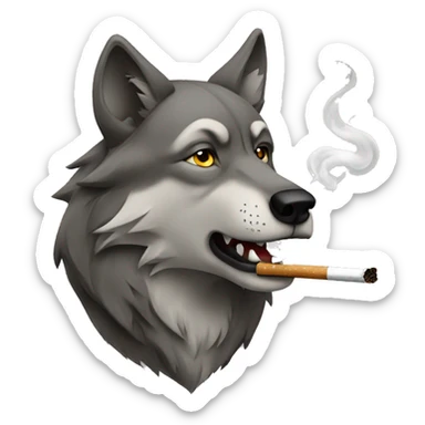 Wolf smoking sticker