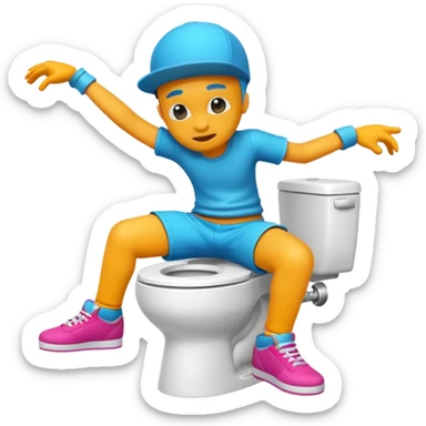 skibidi toilet character breakdancing sticker