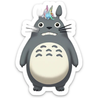 Totoro en unicornio sticker