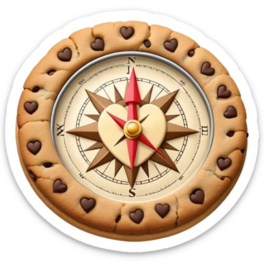 cookie heart compass sticker
