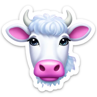Lisa frank sparkly fluffy cow sticker