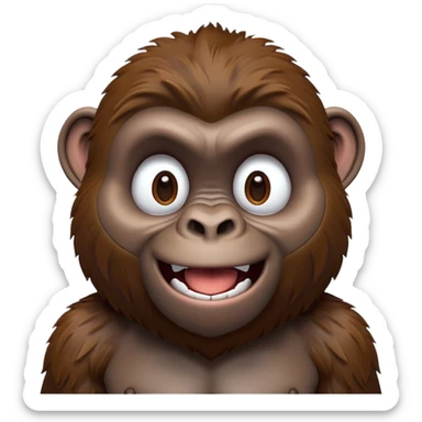 3d Full hd Pixar Style cute Gorilla sticker