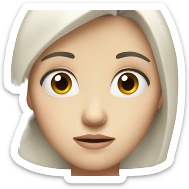 pale skinned, dark headed girl with an annoyed expression on her face, eyes rolled up sticker