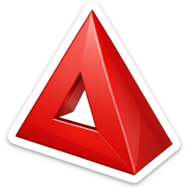 a red downward triangle sticker