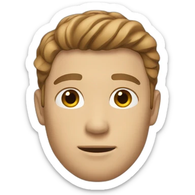 white man with brown hair job sticker