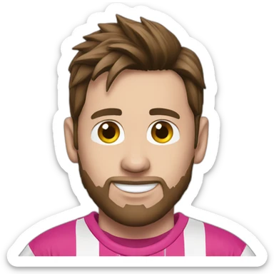 Messi with a pink t-shirt sticker
