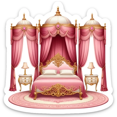 Reddish-pinkish and gold and white romantic vintage aesthetic room sticker