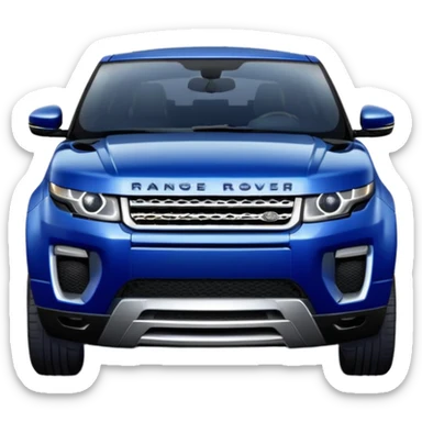 Range Rover Evoque front  view dark blue color  sticker
