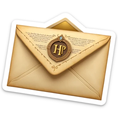 “3D emoji of a magical envelope, Harry Potter style, Hogwarts letter, fantasy magic, soft glow, cinematic lighting, high detail” sticker