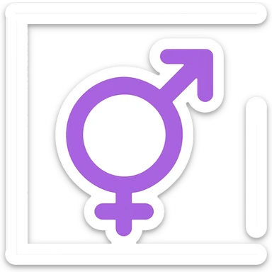 intersex gender symbol, flat purple, minimal emoji style, suitable for Discord role icon, color icon style sticker