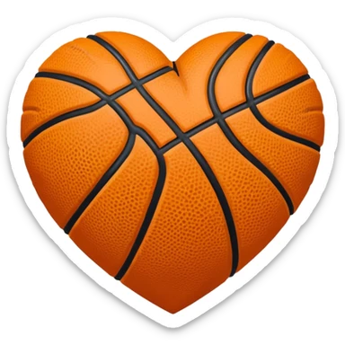 Basketball heart sticker