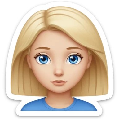 Girl with short blonde hair and blue eyes and a girl with long brown hair and blue eyes  sticker
