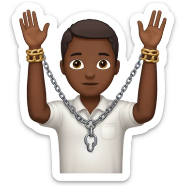 Black person picking cotton with chains around his hand and neck  sticker