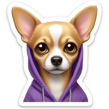 Chihuahua wearing a purple hoodie  sticker