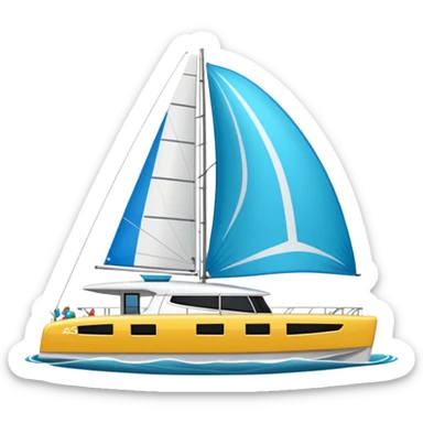 make a 50ft catamaran lagoon styled faceing to the right  sticker