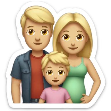 Family;blonde-haired-pregnant-mother, blonde-haired-baby-boy,dad-having-dark-hair sticker