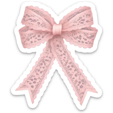 Light pink ribbon lace sticker