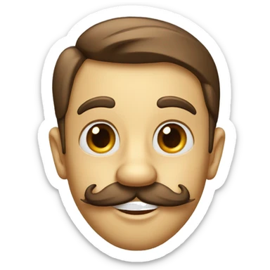 Pinocchio with a long nose and mustache sticker