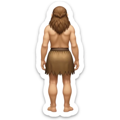 backview neanderthal cloth skirt sticker