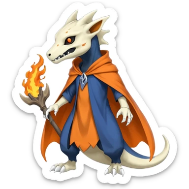 Nebulae Gothic Spooky Marowak-Salandit-Cubone-Duskull-Noibat-Fakémon-hybrid-creature (full body)  sticker