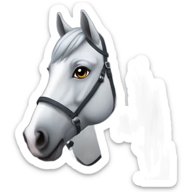 Grey wonderful horse see. A beautiful girl sticker