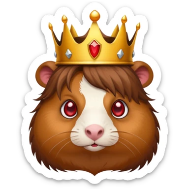 guinea pig as an evil demon king, emoji style, red eyes sticker
