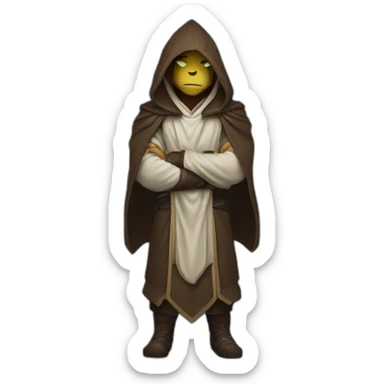 hooded jedi folding arms in world of warcraft sticker