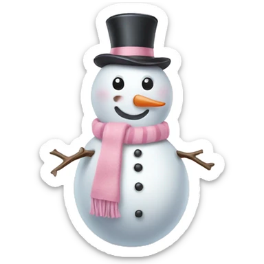 cute light pink snowman sticker