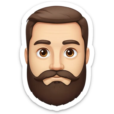 man with thick beard and very bushy prominent eyebrows sticker