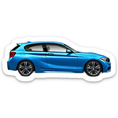 BMW car blue serie 1 Whitehorse black Windows sticker