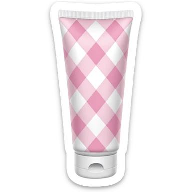 Light pink and white argyle quilt printed lotion tube with pink cap sticker