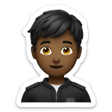 Un garçon cagoulé en noir sticker