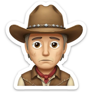 Sad cowboy sticker
