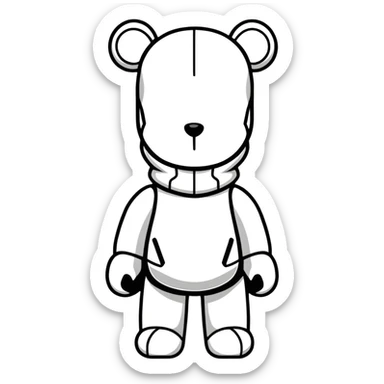 cute bearbrick collectible toy wearing a balaclava sticker