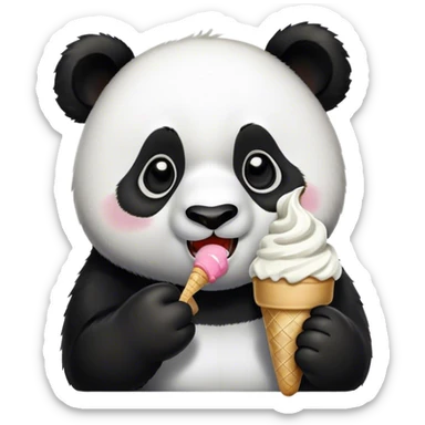 Panda eating ice creamp sticker