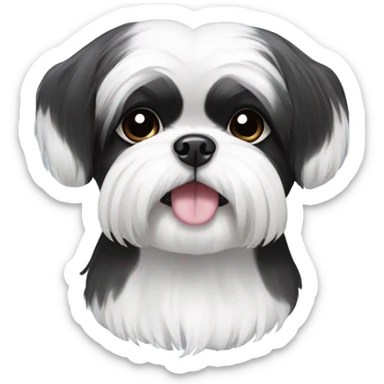 black and white shih tzu  sticker