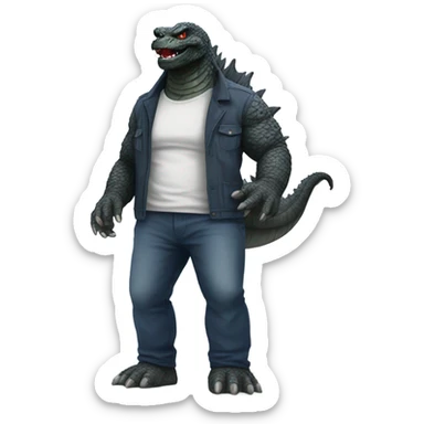Godzilla with pants  sticker