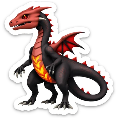 Black and magmatic Salazzle-Cubone-Salandit-Charmeleon-fusion (full body) sticker