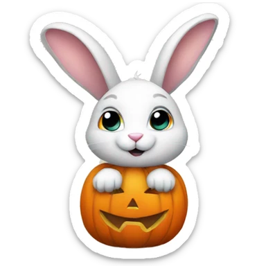 Bunny in pumpkin sticker