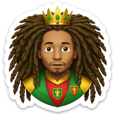 very realistic Bob Marley with gigantic dread locks in form heraldic crest sticker