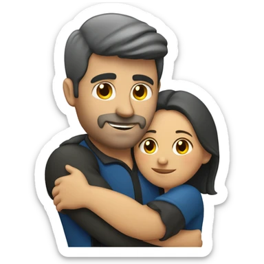 German man hugs Portuguese woman sticker