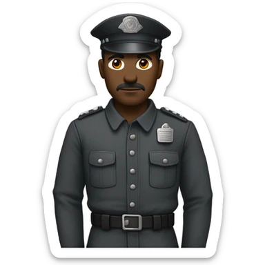 an prisoner in an dark gray uniform. very realistic and detailed sticker
