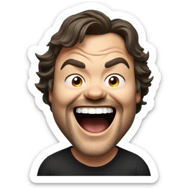Jack black laughing out loud sticker