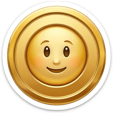 JUST THE CIRCLE  golden medal with a glossy finish, central clean,  sticker