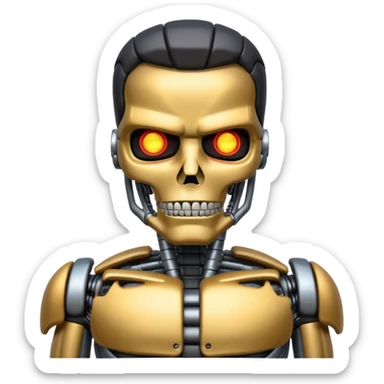 Creates an emoji with the image of the state of Arnold Schwarzenegger from the Terminator sticker