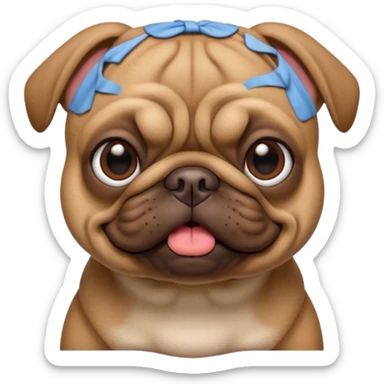 Brown (pug crossed with french bulldog) dog I'd like a 3D emoji sticker
