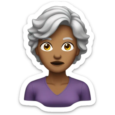 Sixty woman with gray hair angry sticker