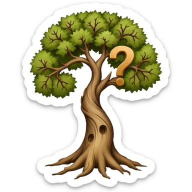 Tree with a question mark shape  sticker