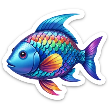 rainbow fish sticker