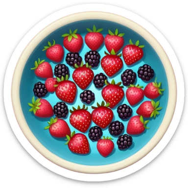 bowl solo de frutos rojos: fresas, moras, frambuesas. con vista desde arriba sticker